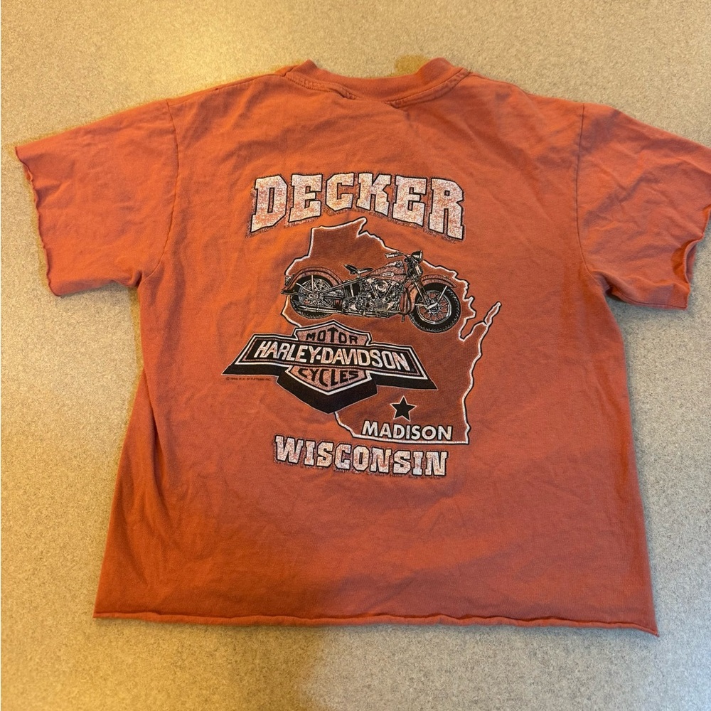 Harley-Davidson Orange Tee with Eagle Graphic - Picture 5 of 9